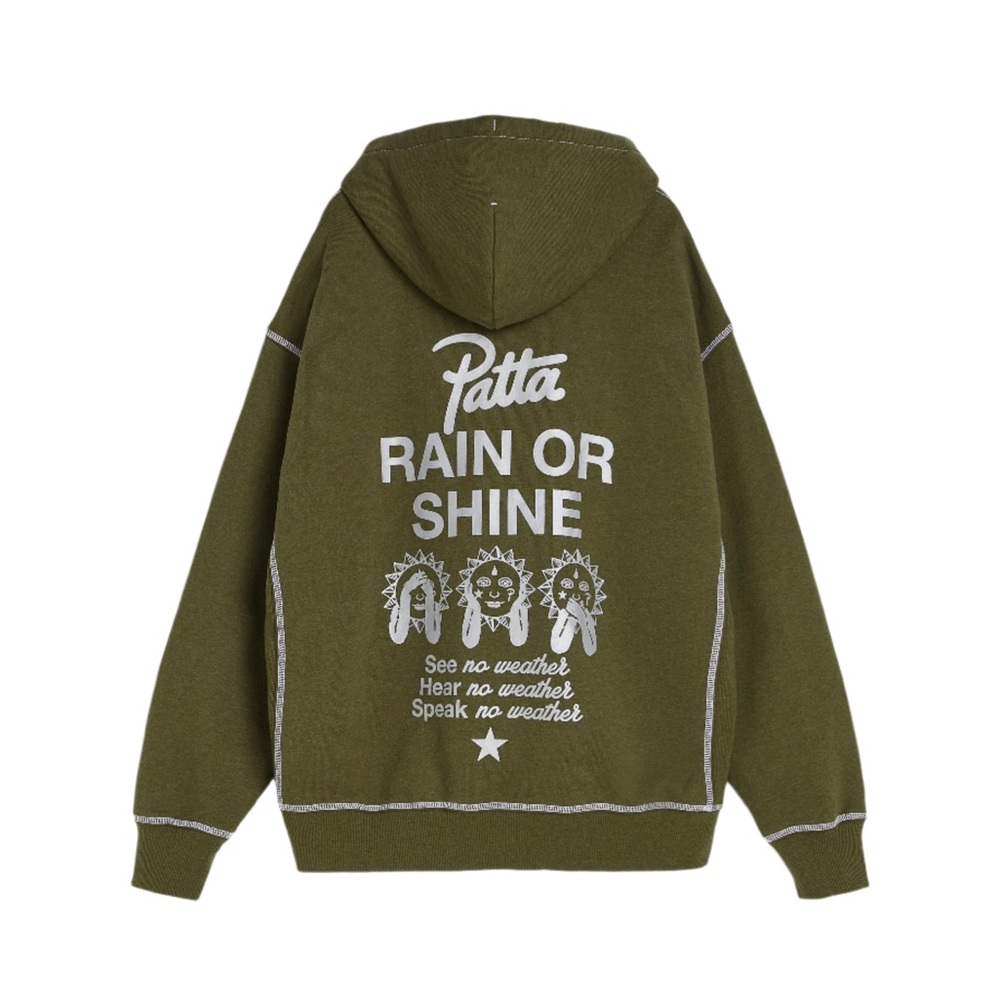 Converse x Patta Gold Pullover Olive Green Standard Hoodie Unisex Collab NEW L - Picture 4 of 10